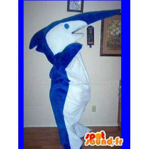 Mascot wat neerkomt op een zaag haai, vissen vermomming - MASFR002249 - Fish Mascottes