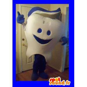 Mascot dente desgasta pasta de dentes, disfarce dentário