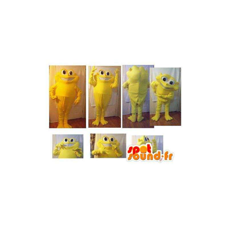 Mascotte die een speelse kikker geel - MASFR002265 - Kikker Mascot
