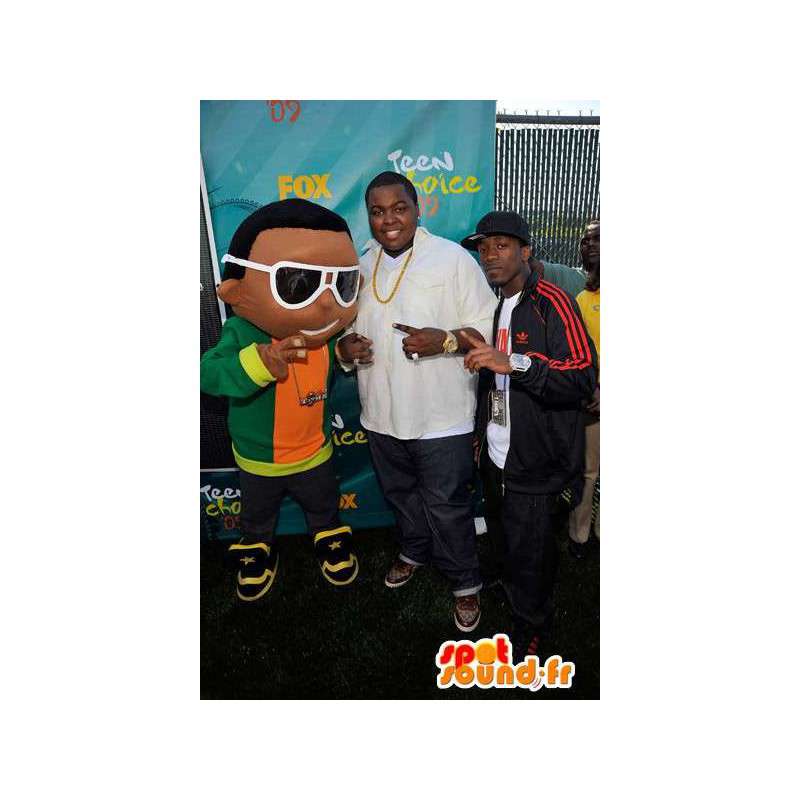 Mascot representando um jovem rapper, hip hop disfarce - MASFR002274 - Mascotes Boys and Girls
