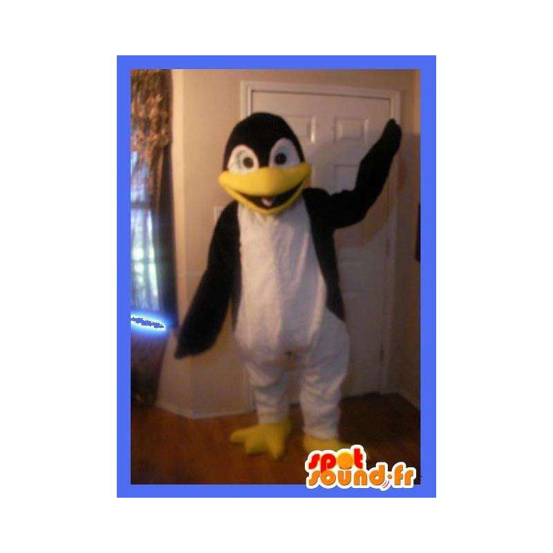 Mascot representando um bloco de gelo traje pinguim - MASFR002276 - pinguim mascote
