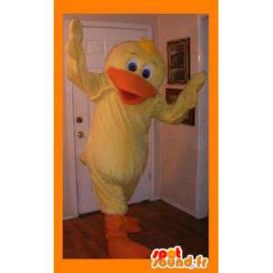 Mascot wat neerkomt op een gele eend, watervogels vermomming - MASFR002277 - Mascot eenden
