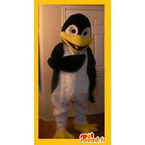 Maskot, der repræsenterer en pingvin, forklædning af isflak -