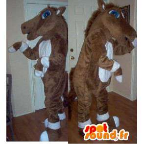 Pair of horses mascots, costumes duo - MASFR002286 - Mascots horse