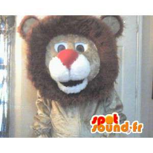 Mascot wat neerkomt op een lion king Plush leeuwkostuum - MASFR002290 - Lion Mascottes