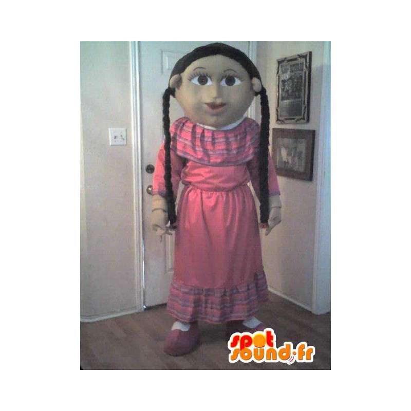 Mascotte représentant une petite fille modèle, déguisement fille - MASFR002296 - Mascottes Garçons et Filles