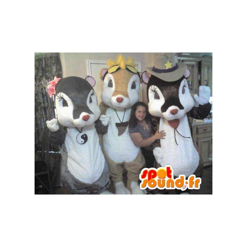 Trio-Kostüm Maus Maskottchen ziemlich - MASFR002303 - Maskottchen der Hennen huhn Hahn