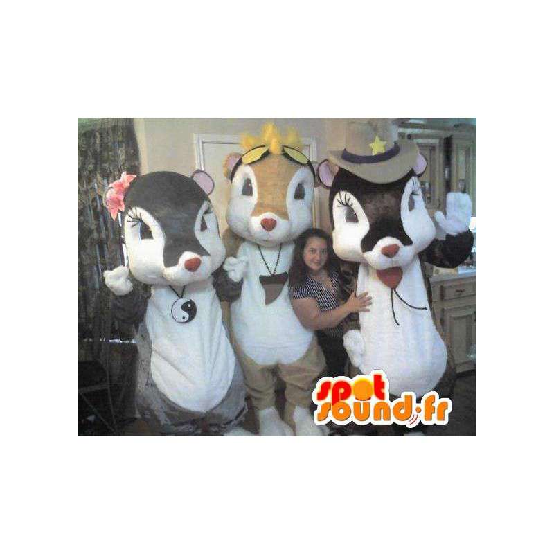 Trio mascotte del mouse costume abbastanza - MASFR002303 - Mascotte di galline pollo gallo