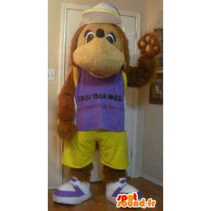 Mascot wat neerkomt op een teddybeer, draag kostuum pluche - MASFR002305 - Bear Mascot