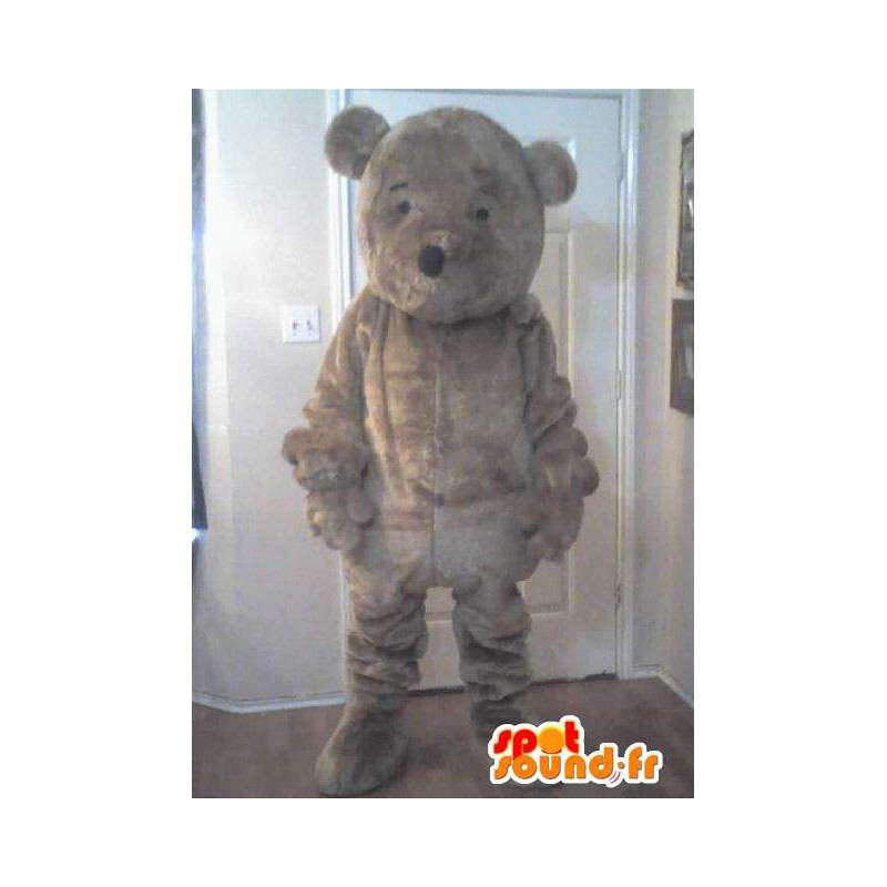 Mascot representando um pequeno urso, disfarçado de pelúcia - MASFR002306 - mascote do urso