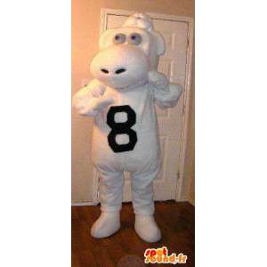 Mascot representerer en hvit flodhest - MASFR002310 - Hippo Maskoter