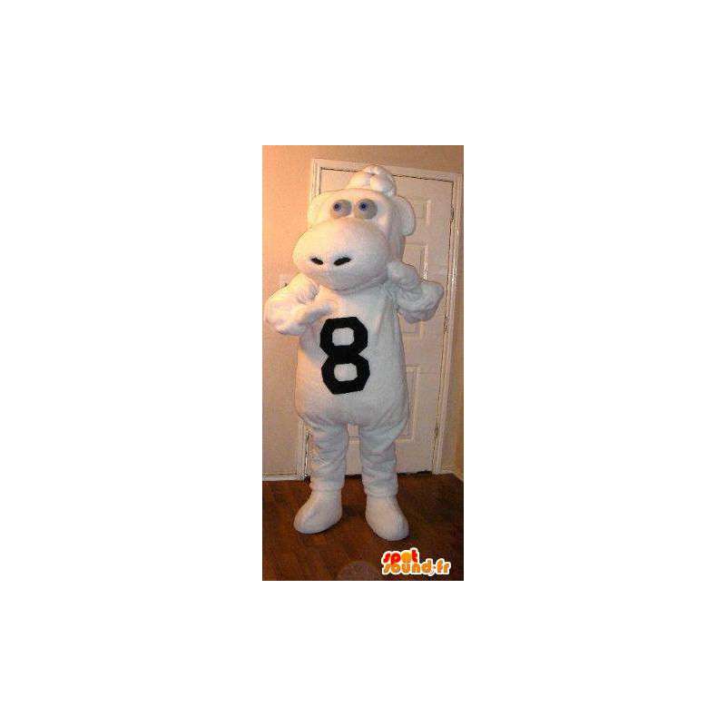 Mascot representerer en hvit flodhest - MASFR002310 - Hippo Maskoter