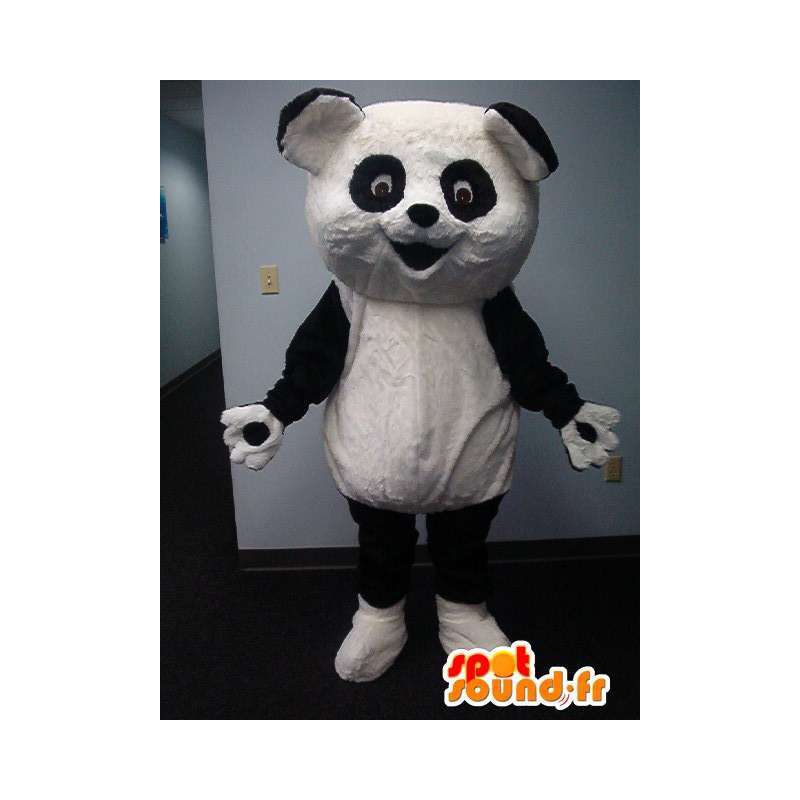 Mascot representando um panda traje verde do luxuoso - MASFR002316 - pandas mascote