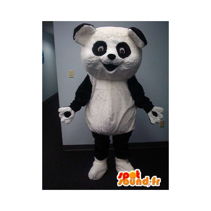 Mascot wat neerkomt op een panda pluche groen kostuum - MASFR002316 - Mascot panda's