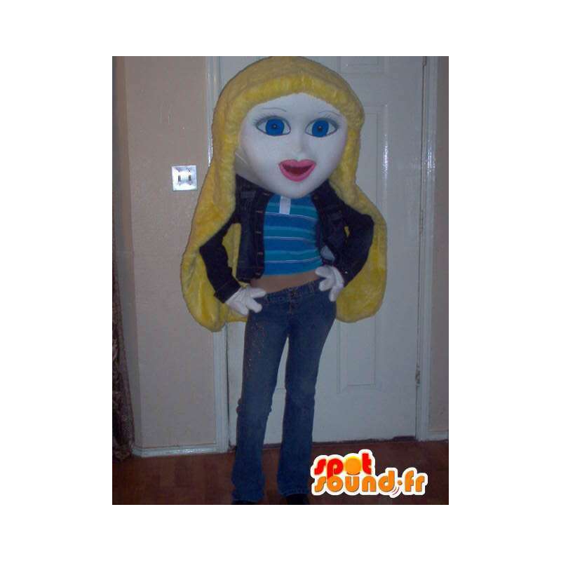 Mascot representerer en blond, jente kostyme - MASFR002322 - Maskoter gutter og jenter