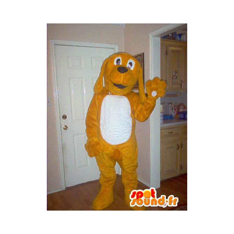 Mascot wat neerkomt op een teddybeer, hond kostuum - MASFR002323 - Dog Mascottes