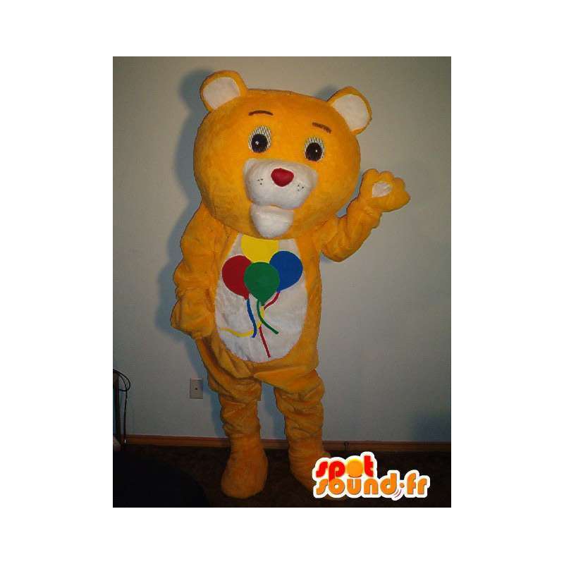 Mascotte d'ours avec ballons, déguisement ours en peluche - MASFR002334 - Mascotte d'ours