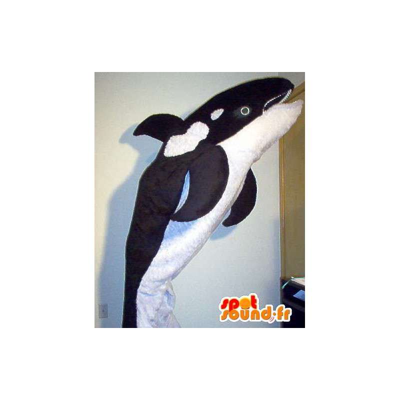 Costume retratando uma baleia assassina, parque aquático mascote - MASFR002337 - Mascotes do oceano