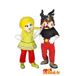 Duo Mascotes casal gauleses disfarce especial Gaul - MASFR002368 - Mascottes Astérix et Obélix