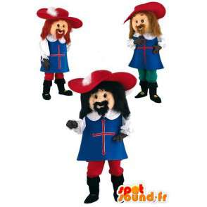 Trio Kostüm Musketiere historische Maskottchen - MASFR002385 - Maskottchen berühmte Persönlichkeiten