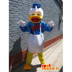Duck Mascot - Donald Duck - Blå dress, hvit gul - MASFR00193 - Donald Duck Mascot