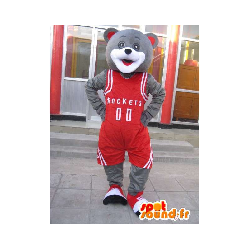 Mascote do urso - Jogador de basquete Houston Rockets - Traje Ming Yao - MASFR00194 - mascote do urso