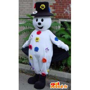 Mascot lumiukko - hattu ja kukka tarvikkeet - MASFR00214 - Mascottes Homme