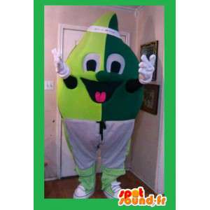 Mascotte feuille verte -...