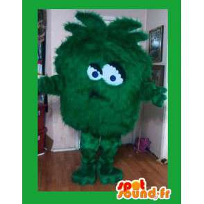 Grøn monster maskot - alt hårgrønt kostume - Spotsound maskot
