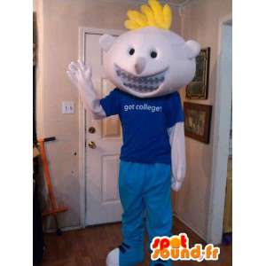 Mascot blonde skole kledd i blått - Disguise skolegutt - MASFR002594 - Maskoter gutter og jenter