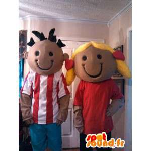 Mascot pareja colegial - Paquete de vestuario 2 niños - MASFR002595 - Niño de mascotas