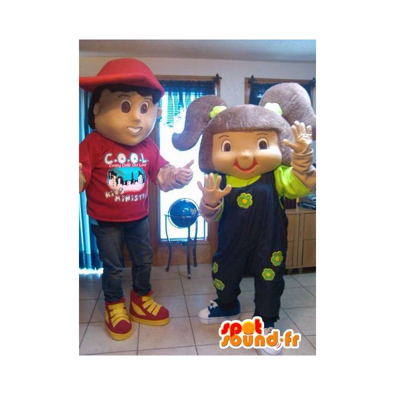 Mascotte paio di bambini - costume scolaro pack 2 - MASFR002596 - Bambino mascotte