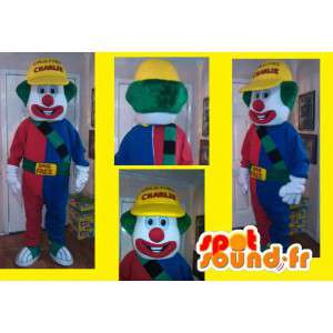 Kæmpe farverigt klovn-kostume - Clown-maskot - Spotsound maskot