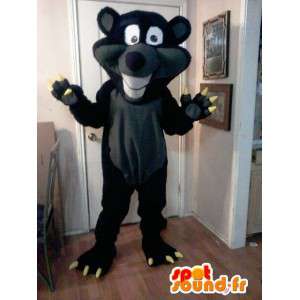 Leende svart pantermaskot - panterdräkt - Spotsound maskot