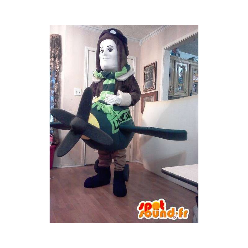 Mascot Aviator - Kostüm Flugzeugpilot - MASFR002615 - Menschliche Maskottchen