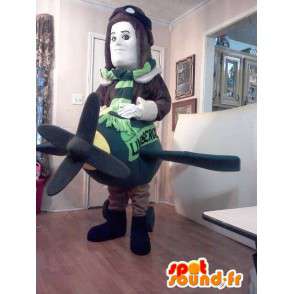Mascot Aviator - Costume airplane pilot - MASFR002615 - Human mascots