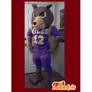 Naughty bear mascot football player - bear costume - MASFR002620 - Bear mascot