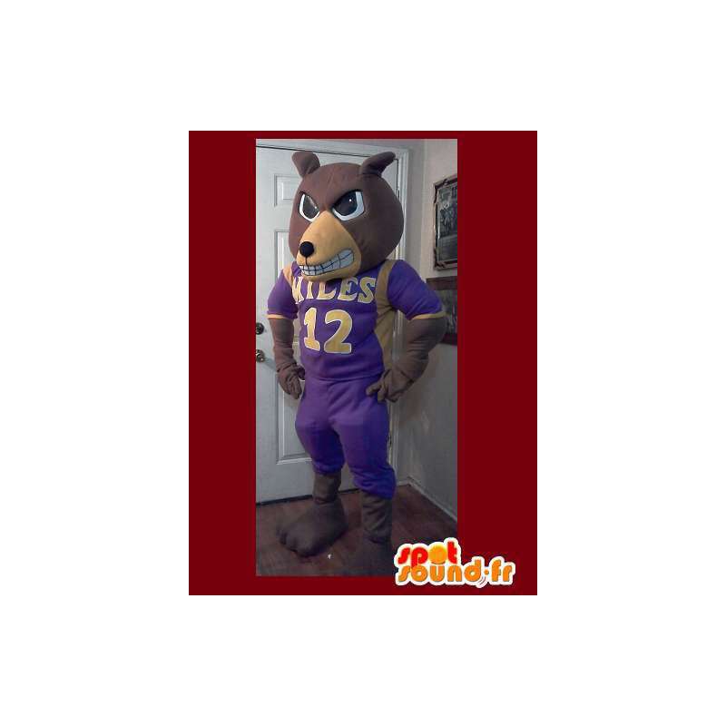 Naughty bear mascot football player - bear costume - MASFR002620 - Bear mascot