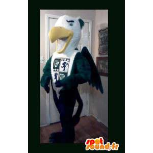 Griffin mascot, green and white bird - Vulture Costume - MASFR002621 - Mascot of birds