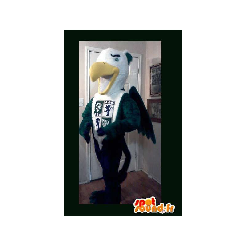 Griffin mascotte, groene en witte vogel - gier Costume - Mascotte vogel - MASFR002621 - SpotSound.fr
