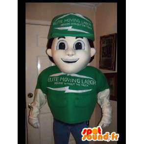 Mascot technician seller - green costume seller - MASFR002625 - Human mascots