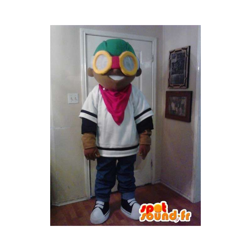 Mascot adolescente negro con gafas - adolescente Disfraz - MASFR002626 - Chicas y chicos de mascotas