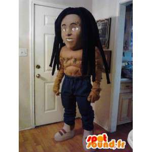 Mascot rasta shirtless - Disguise Afro Rasta - MASFR002628 - Mascottes Homme