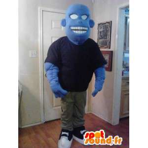 Tecknad blå monster maskot - Blå karaktär kostym - Spotsound