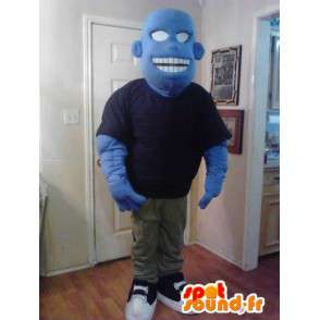 Tecknad blå monster maskot - Blå karaktär kostym - Spotsound