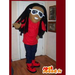 Mascot jamaicana Rasta - traje rasta com fechaduras - MASFR002640 - Mascotes homem