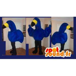 Mascot papagaio azul e amarelo - traje flamingo azul - MASFR002646 - mascotes papagaios