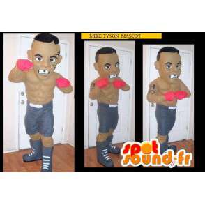 Mascotte Mike Tyson en tenue de boxeur - Costume de boxeur - MASFR002648 - Mascottes Personnages célèbres