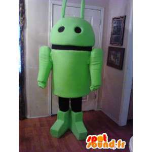 Green Android robot maskot - zelená robot kostým