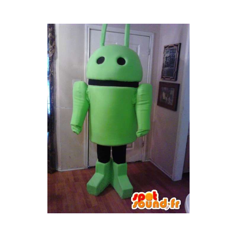 Android robot verde mascota - robot verde Traje - MASFR002650 - Mascotas de Robots